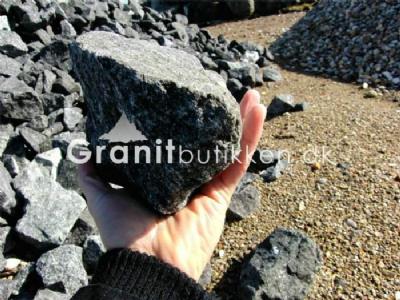salg af Granitskærver sort 80-200 mm - 2 x 1000 kg, leveret