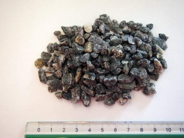 salg af Granitskærver gråmix 4-8 mm - 5 x 1000 kg, leveret