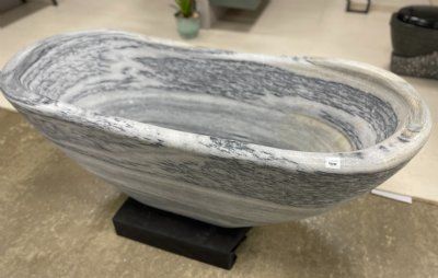 Badekar L160 cm hvid marmor