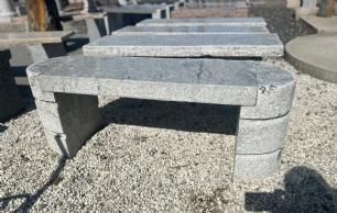 Bænk Oval grå indisk granit