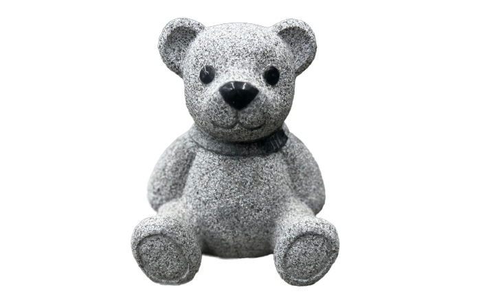 salg af Siddende bamse i gråsort granit