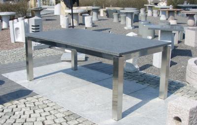 salg af Basalt plade med stålstel 250 x 95/100 x 77 cm