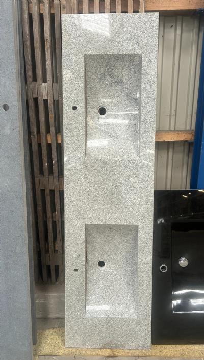 salg af Bordplade m. dobbeltvask Viscount White