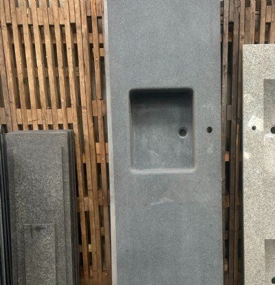 Bordplade med vask gråsort granit