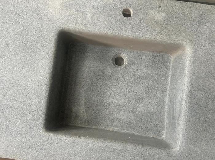 salg af Bordplade med vask gråsort granit