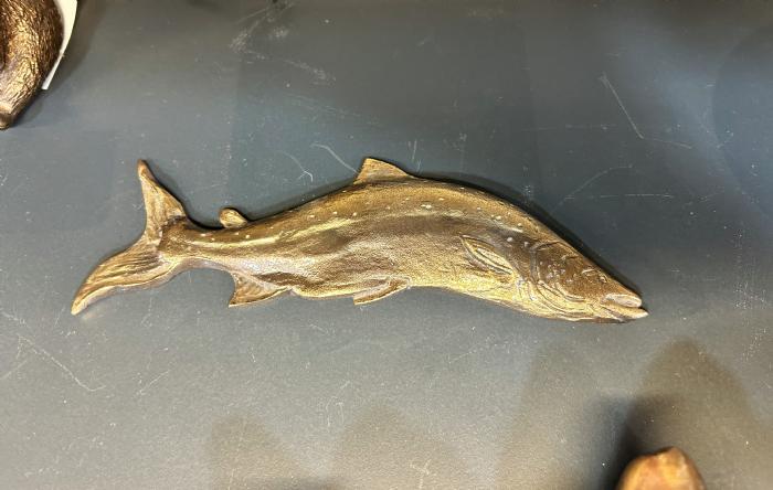 salg af Bronze fisk flad model