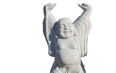 salg af Buddha i grå granit