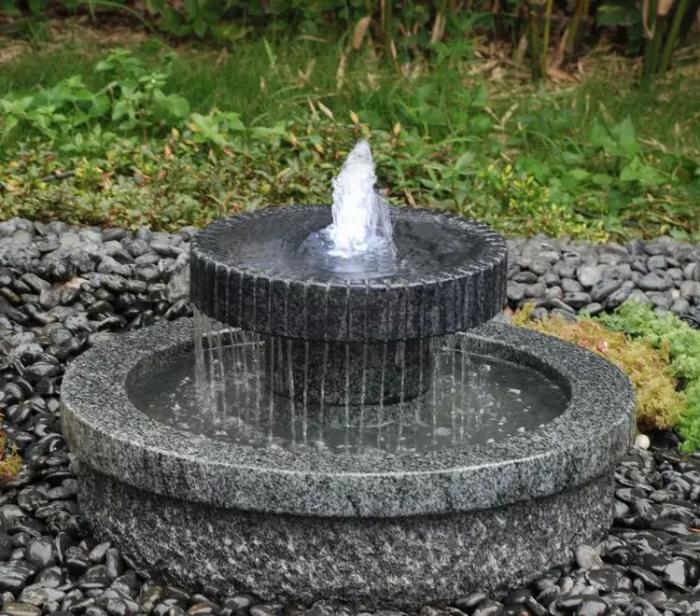 Køb granit vandsten cascade komplet vandmiljø lille cascade granit ... Fuglebad elektrisk springvand