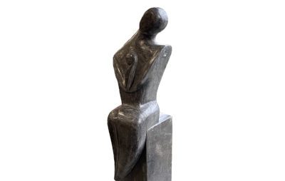 salg af Skulptur du og jeg H120 sort marmor