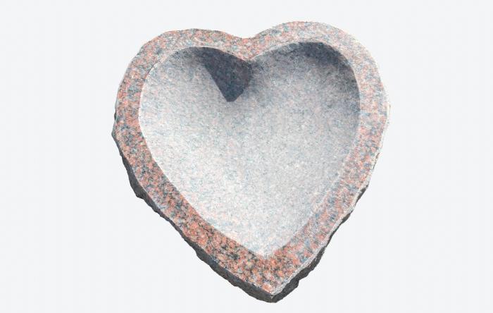 salg af Fuglebad hjerteformet granit