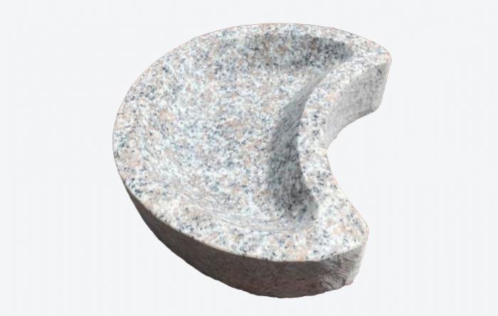 salg af Fuglebad måneform granit