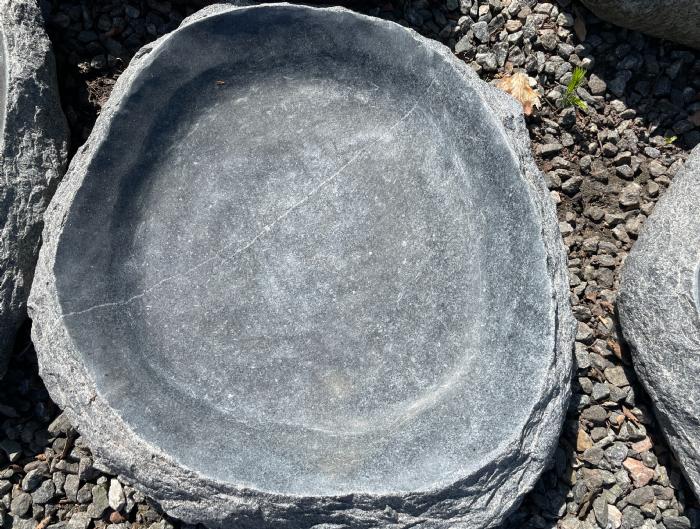 salg af Fuglebad naturform gråsort poleret granit