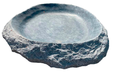 salg af Fuglebad naturform gråsort poleret granit
