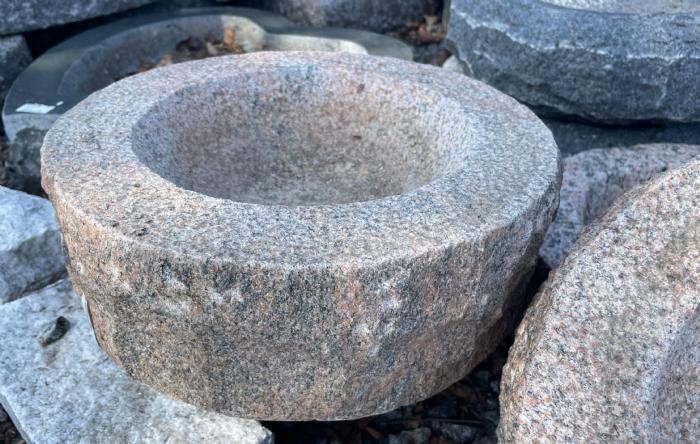 salg af Fuglebad rund indisk granit