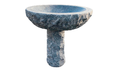 salg af Granit fuglebad rund på sokkel