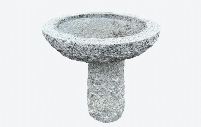 salg af Fuglebad lys grå rund på sokkel