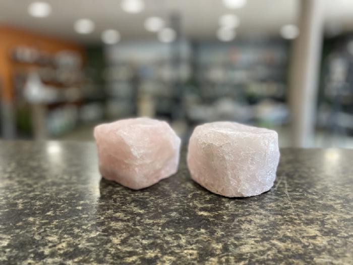 salg af Fyrfad rosa kvarts lysestager