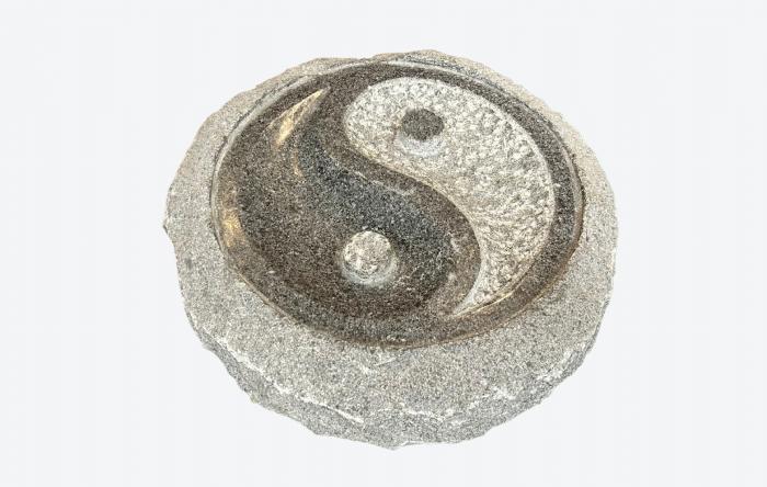 salg af Granit fuglebad yin yang