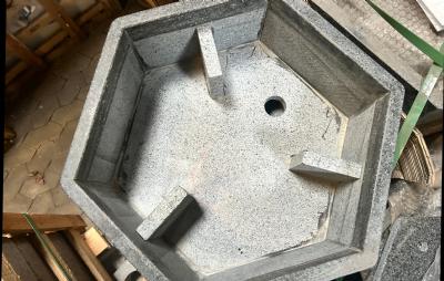 salg af Granit kar 6-kant gråsort limet