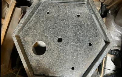 salg af Granit kar 6-kant gråsort limet