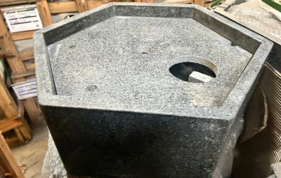 salg af Granit kar 6-kant gråsort limet