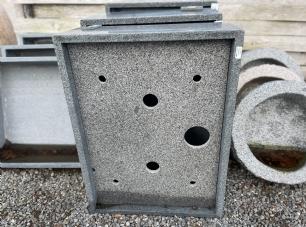 Granit kar aflang gråsort limet