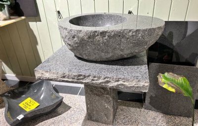 Granit vaskesøjle gråsort dråbe