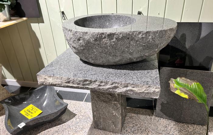 salg af Granit vaskesøjle gråsort dråbe
