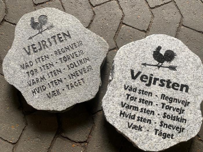 salg af Granit Vejrsten til dekoration L 35 cm