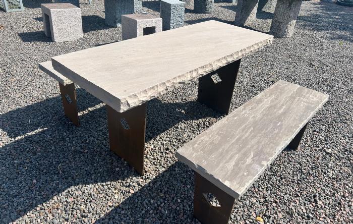 salg af Havemøbelsæt sandsten og corten stål, Autumn Brown
