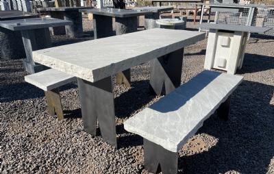 salg af Havemøbelsæt sandsten og corten stål, Kandla Grey