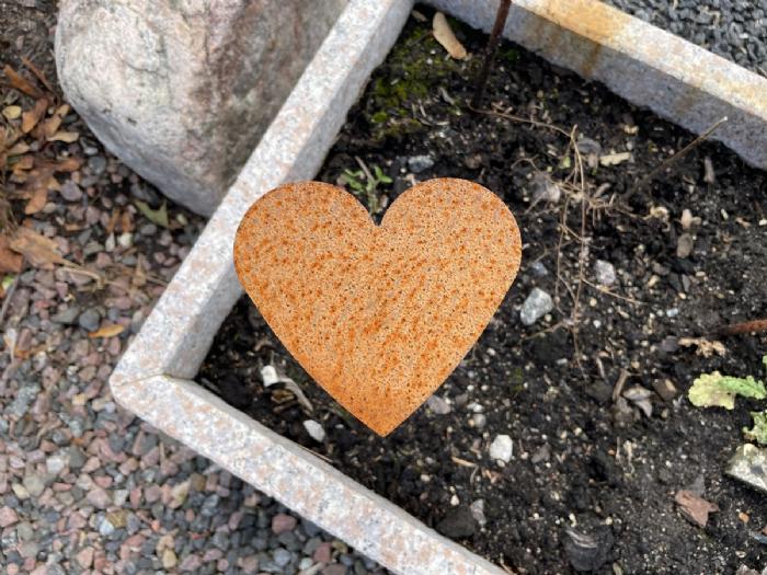 salg af Hjerte corten flad på pind lille