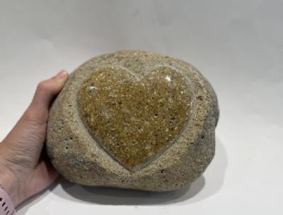 salg af Hjertesten natur enkelt 18x15x10 cm