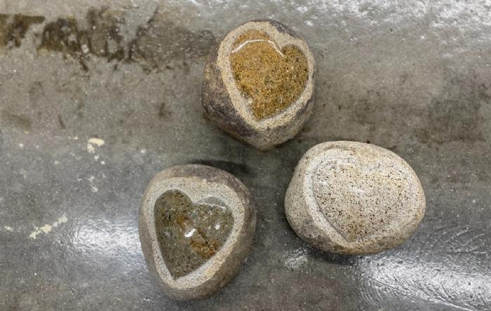 salg af Hjertesten natur enkelt 18x15x10 cm