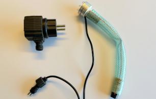 Hvid LED lys til vandsten m/trafo og slange