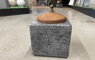 Krukke Silk Blue granit m. låg