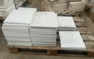 Lys grå granit fliser brændt/børstet