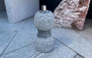 Olielampe høj oval gråsort