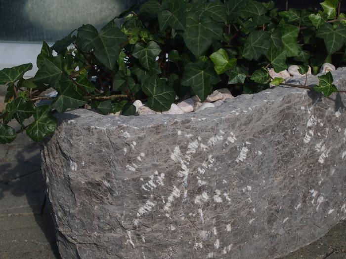 salg af Granit Plantetrug oval, rustik model - Gråsort