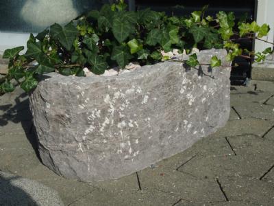 salg af Granit Plantetrug oval, rustik model - Gråsort