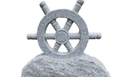 salg af Skulptur ror H60 cm lys grå