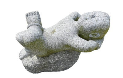 salg af Sovende barn gråsort granit L60