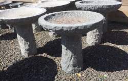 fuglebad gråsort granit