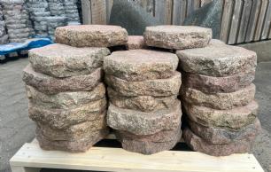 Trædesten rød indisk granit