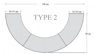 salg af Trappe Ring T-rosa - Dia 180 x 90/35 X 15 cm (delt)