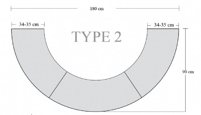 salg af Trappe Ring T-rosa - Dia 180 x 90/35 X 15 cm (delt)