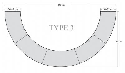 salg af Trappe Ring T-rosa - Dia 240 x 120/35 X 15 cm (delt)