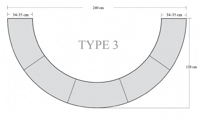 salg af Trappe Ring T-rosa - Dia 240 x 120/35 X 15 cm (delt)