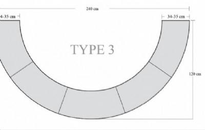 salg af Trappetrin halvcirkel Santiago - Dia 240 x 120/35 x 15 cm (delt)