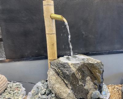 salg af Tsukubai granit vandsten med bambus